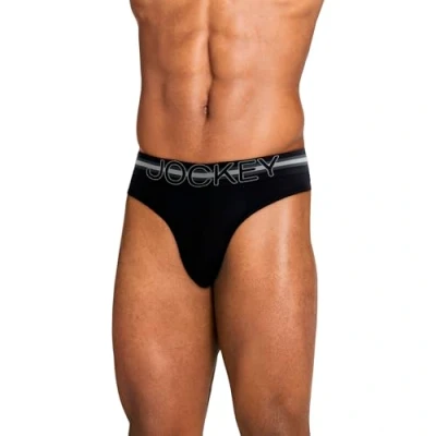 Image of Jockey Men&#039;s Underwear Sport Stability Pouch Microfiber Thong, Black, L