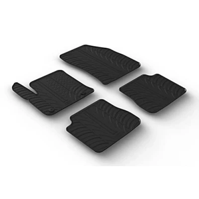 Image of GLEDRING 0166 Set of Rubber Mats for Peugeot e 2008 II 2020 (T Profile 4 Pieces + Mounting Clips), Black,