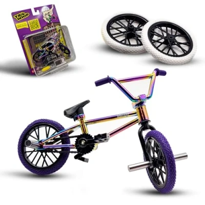 Image of Finger BMX, Bike Toy Metal with Original Personalized Accessories for Dizzying Tricks, Compatible Tech Skateboard, Pro Fingerboard, Scooter, Promotes Hand Motor Skills (Mu)