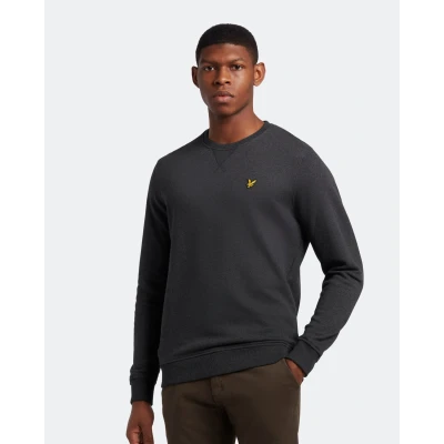 Image of Lyle &amp; Scott CREW NECK Sweatshirt, Men&#039;s, Size: Medium, Charcoal marl