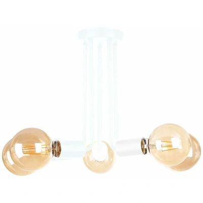 Image of Keter Venna Multi Arm Semi Flush Ceiling Light White, 30cm, 5x E27