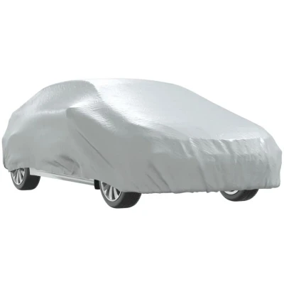 Image of vidaXL Car Cover for Sedan with Buckle Straps Full Silver L
