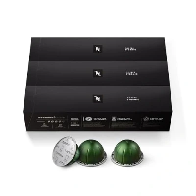 Image of Nespresso Capsules VertuoLine, Stormio, Dark Roast Coffee, 30 Count Coffee Pods, Brews 7.8oz