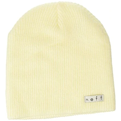 Image of Neff Men&#039;s Daily Beanie, Warm, Slouchy, Soft Headwear Hat, Ivory, One Size