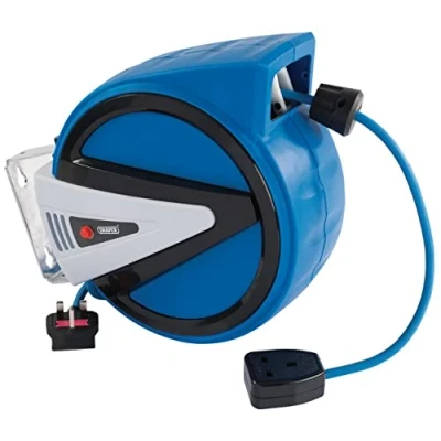 Image of Draper 230V Retractable Electric Cable Reel, 10m