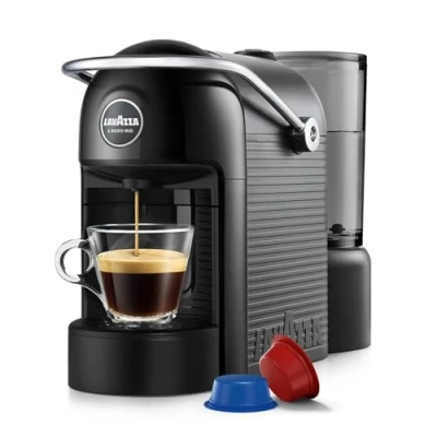 Image of Lavazza, A Modo Mio Jolie EVO, Coffee Capsule Machine, Made from 36% Recycled Plastic, Compatible with Pods, Removable Cup Rest, Automatic Shut Off, 1250 W, 220240 V, 5060 Hz, Black