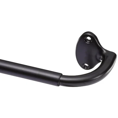 Image of Amazon Basics Extendable Room Darkening Blackout Curtain Rod with Curved Pole 71 to 122cm, Black