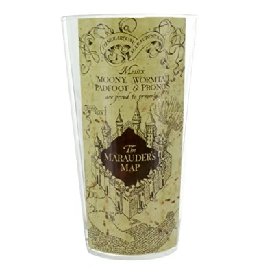 Image of Paladone Marauders Map Water Glass, Multi Colour, 1 Count (Pack of 1)