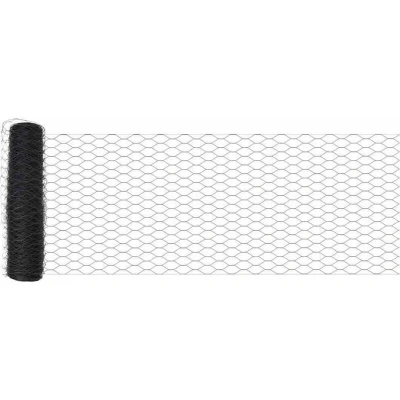 Image of vidaXL Hexagon Fence Grey 0.4x25 m Steel