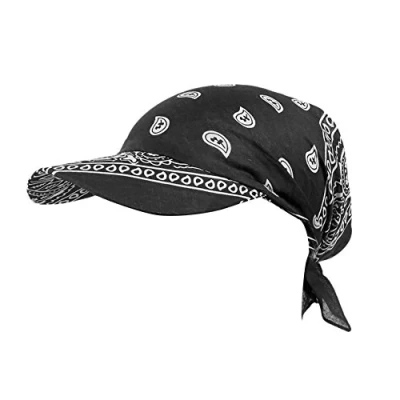 Image of Zhiyao Pirate Scarf Bandana Women&#039;s Cotton Beanie Headscarf Hats Retro Style Sun Hat Golf Tennis Baseball Turban Headwear Head Wraps Visor Cap 2023, black, One Size