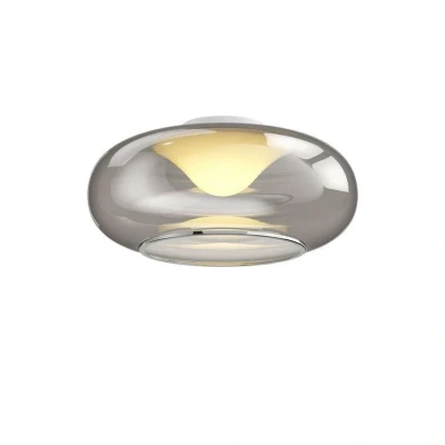 Image of Lucande LED ceiling lamp Mijo, Ø 43 cm, smoke grey, glass
