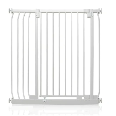 Image of Safetots Extra Tall Elite Safety Gate, 89cm 98cm, Matt White, 96.8cm in Height, Pressure Fit Stair Baby Gate for Doors Hallways and Spaces, Barrier, Easy Installation