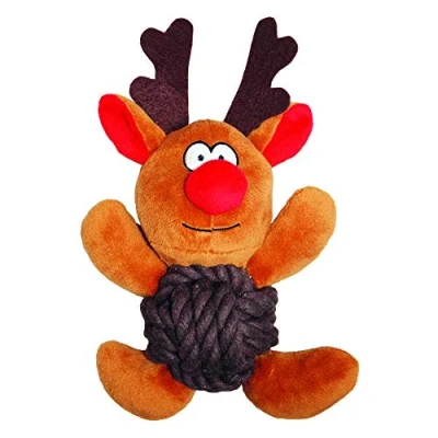 Image of Holly &amp; Robin Reindeer Knottie Rope &amp;Plush Dog Toy