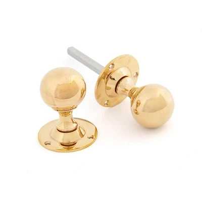Image of From the Anvil Polished Brass Ball Mortice Knob Set