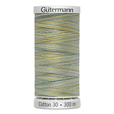 Image of Gutermann No 30 Sulky Cotton Embroidery Thread 300m 4125 Yellow, Turq Each