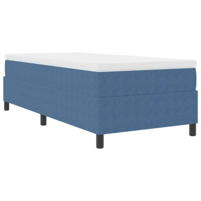 Image of vidaXL Box Spring Bed with Mattress in Blue, 100 x 200 cm, corduroy fabric