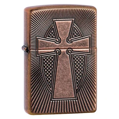 Image of Zippo Lighter, Other, Antique Copper Cross, One Size