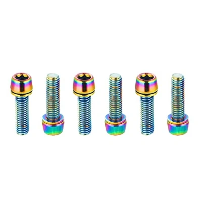 Image of Chooee Bike Stem Bolts 6PCS, M5 x 18mm Screw For MTB/Mountain Bike/Road Bicycle Rainbow