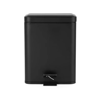 Image of Beldray Dual Compartment Bin Separation Trash Can, Rectangular Rubbish Bin, 5 Litre, Removable Inner Buckets, Foot Pedal, Large Waste for Office, Bathroom, Bedroom, Black, LA035235BLKFEU7