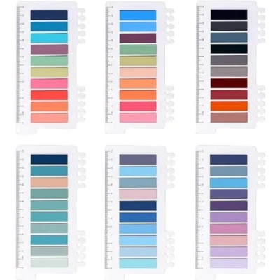 Image of Brencco Pack of 1200 Sticky Notes, Tabs, Index Page Markers, Film Text Strips, Adhesive Small Notes Tabs
