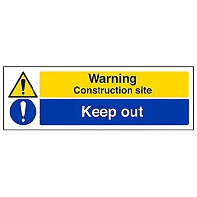 Image of V Safety Eco Friendly Warning Building Warning, Construction Site/Keep Out 600 X 200mm