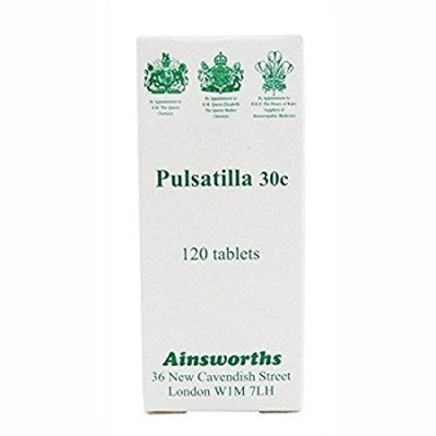 Image of Ainsworths 30C Pulsatilla Homoeopathic Remedy Pack of 120 Tablets