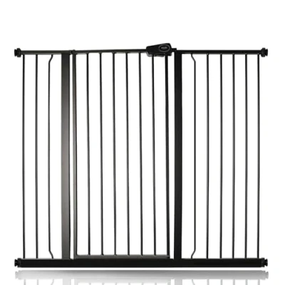 Image of Bettacare Child and Pet Gate, 120.3cm 127.9cm, Matt Black, Extra Tall Gate 104cm in Height, Pressure Fit Stair Baby suitable for Dog or Barrier, Easy Installation
