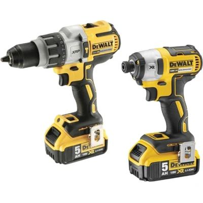 Image of DeWalt DEWDCK276P2 Brushless Twin Pack with 2 x 5 A Li Ion Battery, 18 V, Yellow