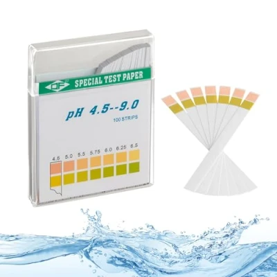Image of ECENCE pH test strips 100 pcs. Hot tube pool and spa litmus paper measuring range 4,5 9 universal indicator acidity for aquariums drinking water