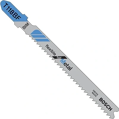 Image of Bosch 2608634503 (2 608 634 503) Jigsaw Blade T 118 Bf Flexible For Metal Pack of 5
