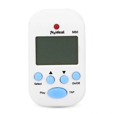 Image of Dilwe Mini Metronome, M50 LCD Digital Beat Tempo Suitable for Piano, Violin, Guitar, Trap Drum(White)