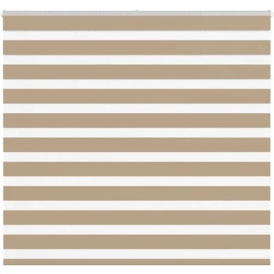 Image of vidaXL Zebra Blind Sand Brown 160x150 cm Fabric Width 155.9 Polyester