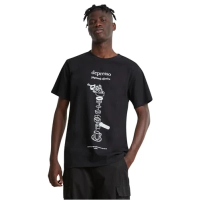 Image of Mister Tee Men&#039;s Depresso T Shirt, Black, S