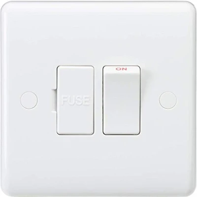 Image of KnightsBridge Curved Edge 13A Switched Fused Spur Unit with Flex Outlet from Base