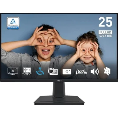 Image of MSI PRO MP251 24.5 Inch Full HD Office Monitor 1920 x 1080 IPS Panel, 100 Hz, Eye Friendly Screen, Built in Speakers, Tilt Adjustable HDMI 1.4b, D Sub (VGA)