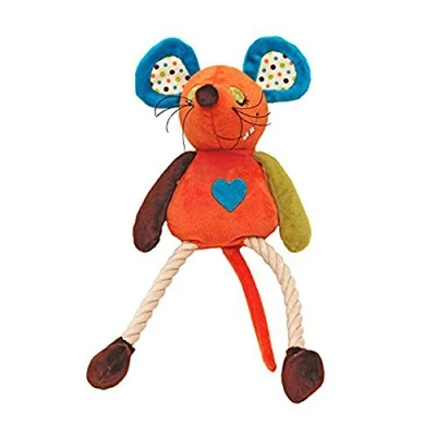 Image of Rosewood Mr Twister Millie Mouse Dog Toy, orange/blue/brown/yellow