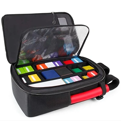 Image of ENHANCE MTG Backpack Collector&#039;s Edition TCG for Deck Boxes, Sleeved Cards, Playmats, Accessories Customizable Card Organization with Built in Defender Screen (Dragon Black)