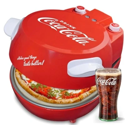 Image of Coca Cola Pizza Maker SPM 800CC Counter top Oven Heats up to 400C 30cm Stone Ready in 3 5 mins Cool Touch Housing