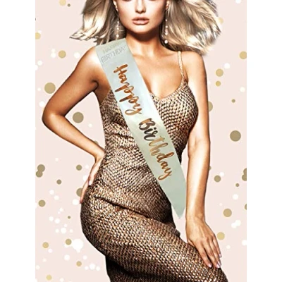 Image of Alandra Birthdays RGS HB Happy Birthday Cream &amp; Rose Gold Metallic Sash, One Size