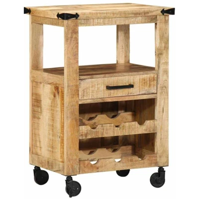 Image of vidaXL Kitchen Trolley 55x40x80 cm Solid Rough Wood Mango