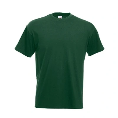 Image of Fruit of the Loom Men&#039;s Super Premium Short Sleeve T Shirt, Bottle Green, XX Large