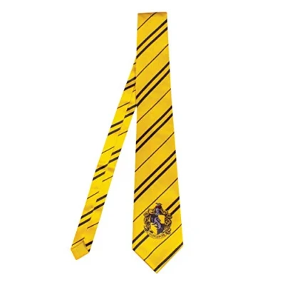 Image of Disguise 108129 Hufflepuff Necktie Costume Accessory, Solid, Yellow &amp; Black, Adult Size