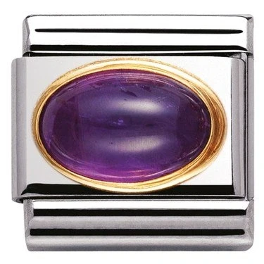 Image of Nomination Oval Amethyst Charm