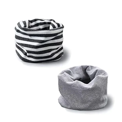 Image of Enstab Pack of 2 Children&#039;s Loop Cotton Autumn / Winter Scarves, Baby Neck Warmer for Girls and Boys, Boy E