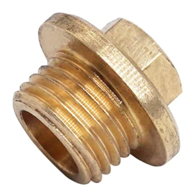 Image of SKIR&#039;CO (4 pcs) Brass Hex Head Flanged Plug 1/4&quot;, Male Blanking Plug, Pipe External BSP Thread