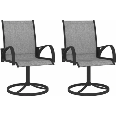 Image of vidaXL Garden Swivel Chairs 2 pcs Textilene and Steel Grey