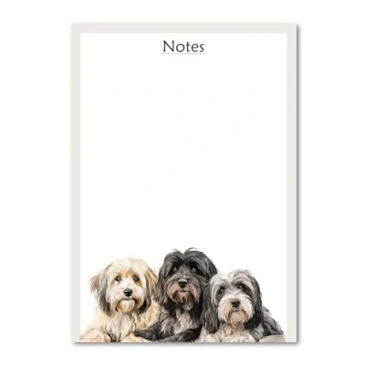 Image of PartiKraft Tibetan Terrier Dog To Do List A6 Notepad 100 Sheets