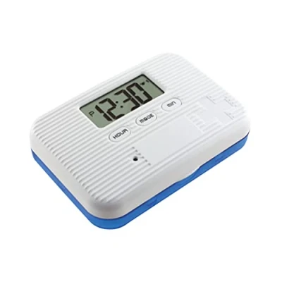 Image of Pill Box Timer Dispenser with Alarm Electronic Organiser LCD Display 6 Compartments Digital Reminder Outdoor Portable Mini