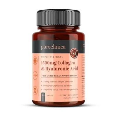 Image of Triple Strength 1500mg Collagen and Hyaluronic Acid x 180 Tablets 6 Months Supply