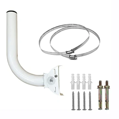 Image of WiTi J Pole Mounting Bracket for Wireless WiFi Bridge Installation,Weather Resistance Mast Mount, Attic Roof Wall Outdoor Mounted Pipe with Loops and Screws